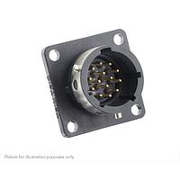 Eaton Souriau-Sunbank UTGX012D14P Receptacles Square flange receptacle, without backshell, with 14 male PCB contacts, IP68/69K in unmated conditions