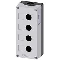 SIEMENS 3SU18040AA000AB1 Enclosure ENC PLASTIC,GREY TOP, 4 HOLE, 22MM,EMPTY
