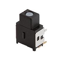 Same Sky (formerly CUI Devices) MPB02-1C54-R-CAP-R-D Sealed Push Button, SPDT, 5.4mm Push, Right Angle Terminal, Red Cap, TH