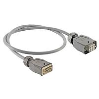 HARTING 20871453001200 Heavy Duty Power Connectors Han Q8/0 Power Cable Assembly, Single Lever Metal Hoods, Top Entry, Male/Female Double Ended, UL2237 Listed, 2.0m