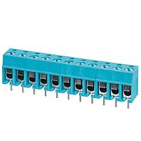 Same Sky (formerly CUI Devices) TB001-500-11BE Fixed Terminal Blocks Terminal block, screw type, 5.00 , horizontal, 11 poles, CUI Blue, slotted screw, PCB mount