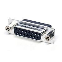 Amphenol Commercial Products L777RRAH15PVF Plug Dsub, Straight, Housing only, Crimp & Poke, Bright Tin Shell+Grounding Dimples, Bright Tin Shell, 15 Pin, 4-40 Rear Nut, 4-40 Removable Front Screwlock
