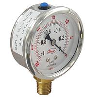 Dwyer SGZ-D10542N-GF Dual Scale Pressure Gauge, 1,000 psi/bar, ± 1.5% Accuracy, Liquid-Filled (2.5 in, 100 psi, Back)