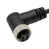 Bulgin PXPTPU78RAF04ACL010PUR Sensor Cables / Actuator Cables 4 Contacts 7/8" Right Angled Female 1m Cable