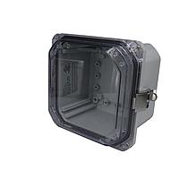 Bud Industries DPH-28707-C NEMA/IP Rated Clear hinged cover IP68 N6P PC Enlc with Adj. panel height (7 x 7 x 5.7)