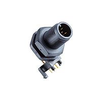 Amphenol LTW MSBP-05PMMR-SF8003 Circular Metric Connectors M12 Circular Metric Connector, B Code, Plastic, 4A, 05 pins, Male Connector, Male Contact, Hexagonal, Screw Thread, PCB 90 , Receptacle, Front Fastened, IP68 / IP69K