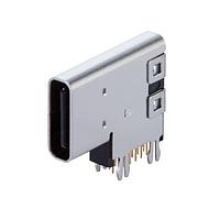 Same Sky (formerly CUI Devices) UJ20-C-R-G-TH-3-P14 USB Type C Type C, 2.0, Right Angled, Gold plated 3u, Through Hole, 14 pin