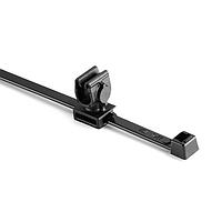 HellermannTyton 156-01812 Standard Cable Ties MOC Clip, 6 mm, Unassembled to T50R Tie, PA66HIRHSUV, Black, 2000/ctn
