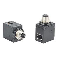 Panduit ICAM12X90RJS Coupler Adapter Industrial M12, X-Code, 8 Pin Female to