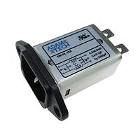 Adam Tech PLF-11A4-10A-Q Filtered Power Entry Modules Filtered Power Entry Module, 115/250VAC 10A, snap-in panel mount