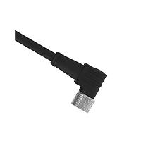 Banner Engineering PKW4M-2 Sensor Cables / Actuator Cables Cordset: Single Ended M8; 4-pin Right-Angle Female; 2 m (6.56 ft) 4x26 Black PVC Jacket; Nickel-Plated Brass Coupling Nut