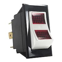 Carling Technologies LTIGK51-6S-WH-RC-NBL/125N Full-Sized Rocker Switch 2-pole, ON - None - OFF, 10A/15A/15A 250VAC/125VAC/15-28VDC 3/4 HP a. 125-250VAC, Illuminated White Curved/Smooth Face Gloss Rocker Switch with .250 Tab (Q.C.)