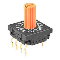 NKK Switches FR01KR16P Rotary Switches 10MM HEXA 16P SHAFT REAL CODED