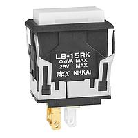 NKK Switches LB15RKG01-5D12-JD Pushbutton Switches DPDT ON-ON AMBR ILUM PSHBTN SWTCH W/CLCAP