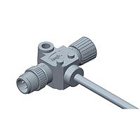 Amphenol LTW SS-040400-MF0-TSA04 Specialized Cables M Series Sensor Connector, T Cable, Metal, A Coding, 4A, 04 pins, (End 1) Male Male, (End 2) Female Female, Screw Thread, Length 4000 mm, IP68