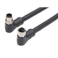 Molex 1205010256 Sensor Cables / Actuator Cables M12 Double-Ended Cordset 4 Poles  Female to Male (90) 16 AWG Blk 0.5m  Lngth