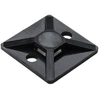 HellermannTyton MB30C2 Cable Tie Mounting Bases Screw Mount Cable Tie Base, 0.75 x .75", 0.14" Max Tie Width, 0.12" Hole Dia, PA66, Black, 100/pkg