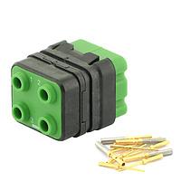 Eaton Souriau-Sunbank 8MQ2M0412PAS Modular Connectors - Push Pull MQuick module, unsealed, with male crimp contacts, delivered with cap