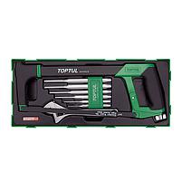 TOPTUL GTB0808 Hacksaw, Adjustable Wrench & Pin Punch Set (8 pcs)