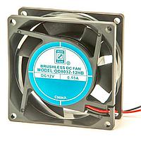 Orion Fans OD8032-48HB01A Axial DC Fan, 80x80x32mm, 48VDC, 42CFM, 40dBA, Ball, Leads, Open Collector Tachometer