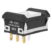 NKK Switches UB15NBKG015F Pushbutton Switches RECT W/BARIER ON(ON) GRN LED SLDR NO CAP