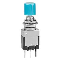 NKK Switches EB2011P-BG Light Touch Switches SPDT ON-(ON) 6A .315 DIA BLU CAP STRT PC