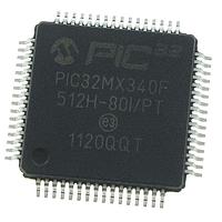 Microchip Technology PIC32MX340F512H-80I/PT MCUs 512KB Flash 32KBRAM 80MHz 10B ADC DMA