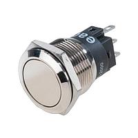 EAO 82-4252.2135 Anti-Vandal 82-4252.2135.Illuminated pushbutton.maintained.16 mm.chrome colour.flush/flat.ring.green.110 V.screw terminal