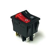 E-Switch RB441C1023-116 Rocker Switches 16A 125V 6.3mm Tab Off-On Black