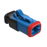 Amphenol SINE Systems AT06-4S-SR01BLU Plug 4 Position, Plug, Socket, SR01 Strain Relief (Standard Seal), Blue Body
