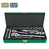 TOPTUL GCAD2802- 27PCS 1/4inch & 1/2inch DR. Socket Set
