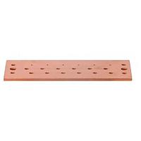 Wakefield Thermal SCGB-4 Ground Bars Ground Bar, 22 Offset Holes, Copper, Bare, 10" L, 4" W, 0.25" H, 0.25" Thickness