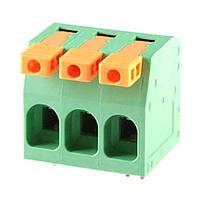 Same Sky (formerly CUI Devices) TBL-0016-1000-02GR-2OR Fixed Terminal Blocks 2 Poles, Screwless, Vertical, 3.50 Pitch, 24-16 (AWG), Terminal Block Connector