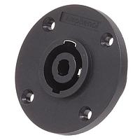 Amphenol Audio SP-4-MC Speaker Connectors 4 Pole Loudspeaker Chassi Mount Circular Flange, with Thru Holes, Solder tabs 3/16", Black Finish