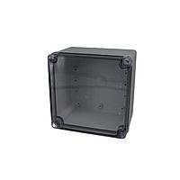 Bud Industries PTS-25315-C NEMA/IP Rated PC+10% Fiberglass Box with Clear Cover (5.9 X 5.9 X 3.9 In)