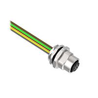Banner Engineering BR-M12F8R9-2 Sensor Cables / Actuator Cables Receptacle 8-pin Female; 8x24 PVC 2 m Length; Rear Mount PG9 w/ Locknut