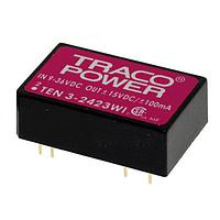 TRACO Power TEN 3-4823WI Isolated Product Type: DC/DC; Package Style: DIP-24; Output Power (W): 3; Input Voltage: 18-75 VDC; Output 1 (Vdc): 15; Output 2 (Vdc): -15; Output 3 (Vdc): N/A