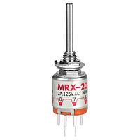 NKK Switches MRX204 Rotary Switches DP3POSSHAFTACUTR SOLDER WHT TIP KNOB