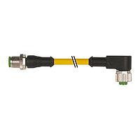 Murrelektronik 7000-40121-0140030 Sensor Cables / Actuator Cables M12 male 0 / M12 female 90, PVC 4x0.34 ye UL/CSA 0.3m