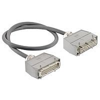 HARTING 20871461301100 Heavy Duty Power Connectors Han 24E Power Cable Assembly, Double Lever Metal Hoods, Top Entry, Male/Female Double Ended, UL2237 Listed, 1.0m