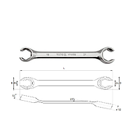 Yato YT-0140 Flare nut wrench 22x24mm