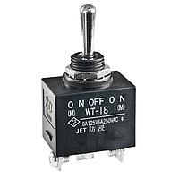 NKK Switches WT18T Environmentally Sealed Toggles DPDT (ON)-OFF-(ON) Screw Lug Panel Mnt
