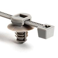 HellermannTyton 156-02613 Cable Tie Mounts 2-Piece Cable Tie/Fir Tree Mount, 8.0"L, 0.024 - 0.138" Panel Thickness, PA46, Gray, 5000/ctn