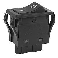 NKK Switches JWM11RA2A/UCV Rocker Switches SPST TV5 RATED BLACK CAP&BODY VERT "O -"