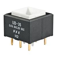 NKK Switches UB26SKG036F Pushbutton Switches SQ DPDT ON-ON GREEN LED PC BODY ONLY