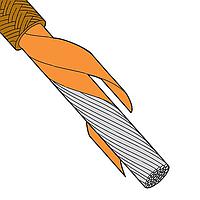 OMEGA HTMG-1CU-314S/C-25 Heater Wire, Low Outgassing Fiberglass over Mica Insulation (25 ft, 300 V, 14 AWG)