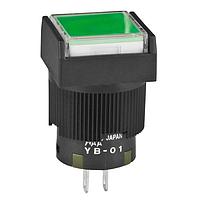 NKK Switches YB01KW01-5F-JF Panel Mount Indicators / Switch Indicators SQUARE BUSHING MOUNT GRN LED CLR/GRN CAP