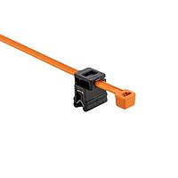HellermannTyton 156-04050 Cable Ties 2-Piece Cable Tie & Edge Clip, 8.0"L, EC4A, 1 - 3 mm Panel, 50lb, PA66HIRHS/PA66HIRHSUV, OG/BK,500/pkg
