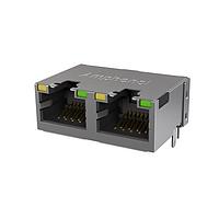 Amphenol Commercial Products RJE482886411 Connectors Low Profile CAT5E RJ45 - 2 Port with LED, Shielded without EMI Tabs
