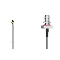 GCT (Global Connector Technology) CAB574RF-0100-A-1-E RF Cable Assemblies I-Pex MHF I2SMA STRJck R Mt stnlss IP68/69 EPDM ORing 6GHz 100mm 1.13mm Cable